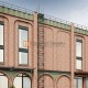 Вертикальная пожарная лестница П1-1 с площ. 800х800 ОЦ L=7350мм