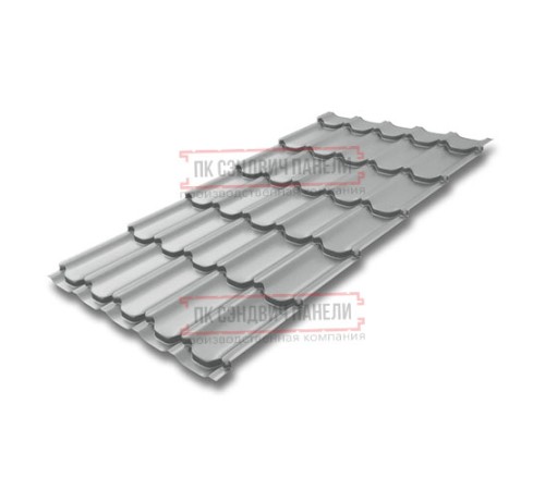 Металлочерепица Квинта плюс RAL9006 Satin-0.5