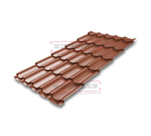 Металлочерепица Квинта плюс RAL8004 Satin Мatt-0.5