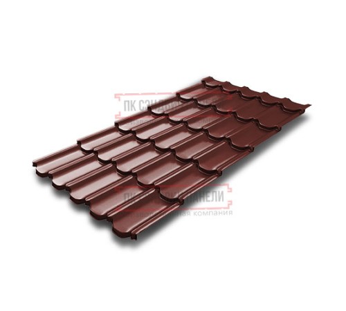 Металлочерепица Квинта плюс 3D RAL3009 Velur 20-0,5