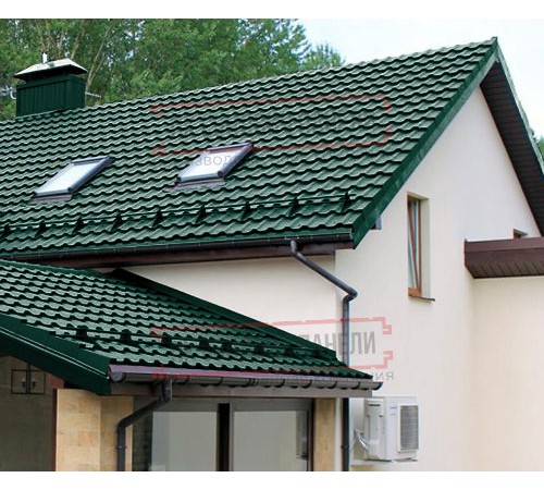 Металлочерепица Квинта плюс 3D RAL6005 Velur 20-0,5