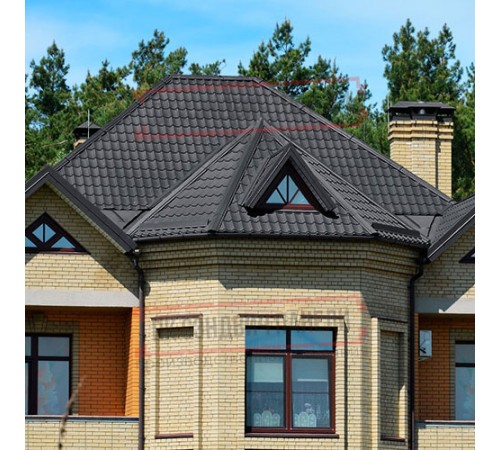 Металлочерепица Модерн RAL7024 Drap-0,45