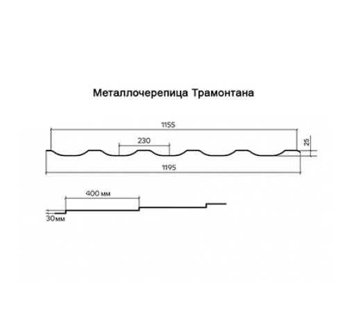 Металлочерепица Трамонтана-ML Copper/Copper AGNETA-20-0.5