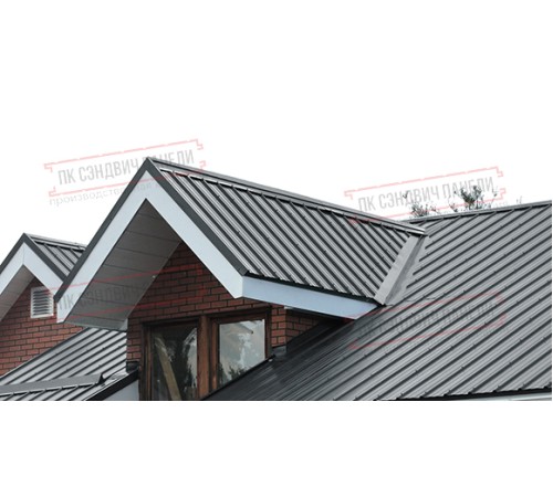 Сэндвич панели кровельные с пенополиуретаном, ширина 1200 мм, толщина 40 мм, 0.5/0.5, RAL7011