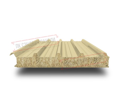 Сэндвич панели кровельные с минеральной ватой, ширина 1200 мм, толщина 20 мм, 0.5/0.5, RAL1014