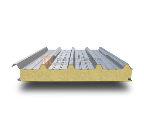 Нержавеющие сэндвич панели кровельные с пенополиуретаном, ширина 1000 мм, толщина 40 мм, 0.5/0.5, AISI 304