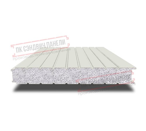 Сэндвич панели стеновые с пенополистиролом, ширина 1000 мм, толщина 160 мм, 0.5/0.5, RAL9002