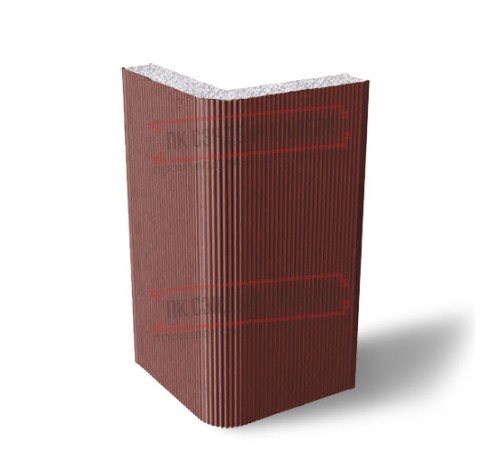 Угловая сэндвич-панель вертикальная из пенополистирола, 0.5/0.5, ширина 1200 мм, толщина 30 мм, RAL3009