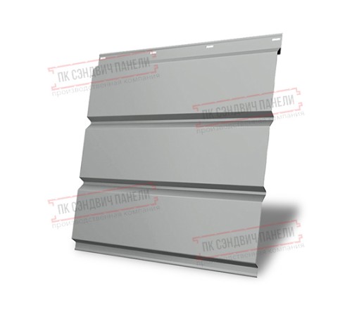 Софит металлический без перфорации 0,5 Satin с пленкой RAL 9006 бело-алюминиевый