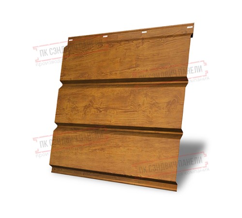 Софит металлический без перфорации 0,45 Print Elite с пленкой Golden Wood