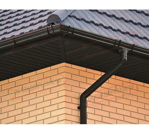 Софит металлический центральная перфорация 0,5 Rooftop Matte с пленкой RAL 9005 черный