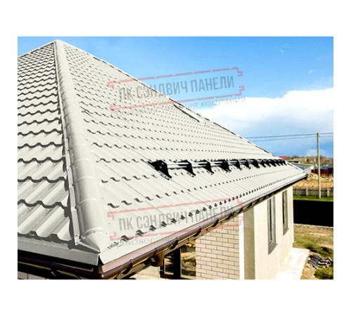 Планка конька круглого R110х2000 ПЭ-9010-0.5