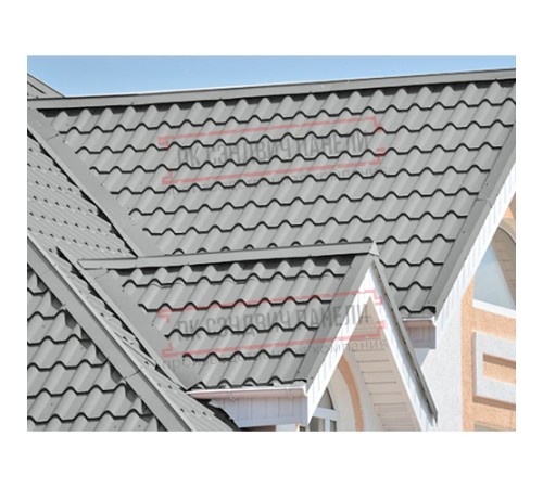 Планка конька плоского 190х190х2000 ПЭ-9006-0.5
