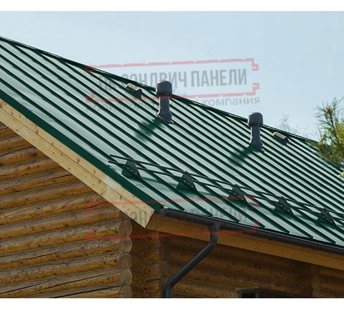 Фальц двойной стоячий Line 0,45 Drap RAL6005 зеленый мох с пленкой на замках