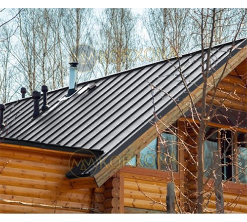 Кликфальц Line 0,5 Rooftop Matte RAL7024 мокрый асфальт с пленкой на замках