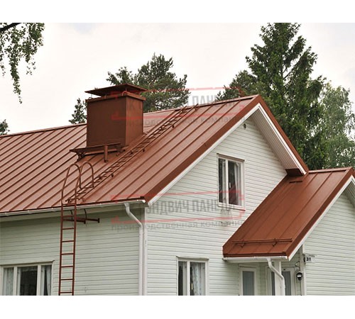 Кликфальц 0,5 Satin Мatt RAL8004 терракота с пленкой на замках