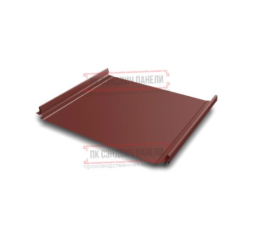 Кликфальц Pro 0,5 GreenCoat PuRALBT, matt RR29 красный (RAL3009 оксидно-красный) с пленкой на замках