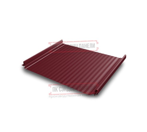 Кликфальц Pro Gofr 0,5 Velur RAL3005 красное вино с пленкой на замках