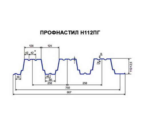 Продольно гнутый профнастил для укрытий конвейеров Н112ПГ-807, 0,8, оцинкованный