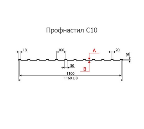 Профнастил нержавеющий С10 0.7 AISI 321