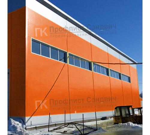 Сэндвич панели гладкие с пенополистиролом, ширина 1200 мм, толщина 200 мм, 0.5/0.5, RAL2004