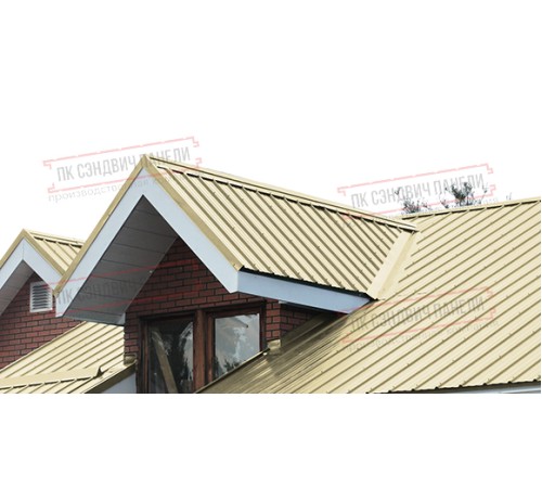 Сэндвич панели кровельные с пенополиуретаном, ширина 1000 мм, толщина 50 мм, 0.5/0.5, RAL1014