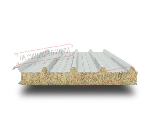 Сэндвич панели кровельные с минеральной ватой, ширина 1000 мм, толщина 180 мм, 0.5/0.5, RAL7035