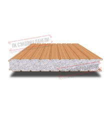 Сэндвич панели стеновые с пенополистиролом, ширина 1000 мм, толщина 300 мм, 0.5/0.5, дуб