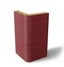 Угловая сэндвич-панель вертикальная из минеральной ваты, 0.5/0.5, ширина 1000 мм, толщина 100 мм, RAL3011