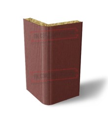 Угловая сэндвич-панель вертикальная из минеральной ваты, 0.5/0.5, ширина 1000 мм, толщина 100 мм, RAL3009