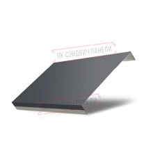 Ламель обратная 125 Texas стартовая/финишная для калиток и ворот 0,45 PE RAL 7024 мокрый асфальт