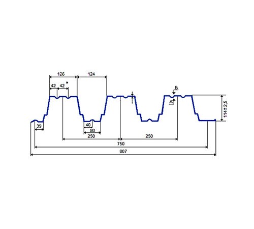 Профнастил H114ПГ-0.9, для бескаркасных ангаров, Полиэстер RAL 2004