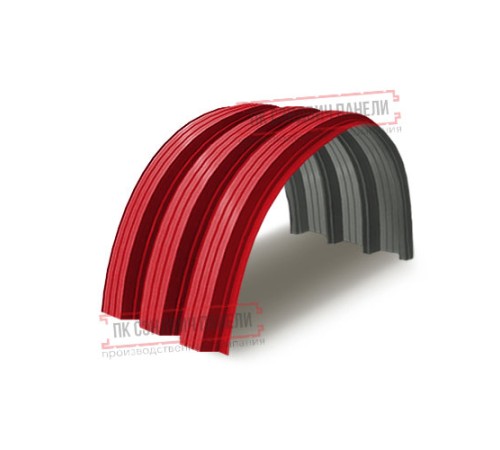 Профнастил H112ПГ-1.0, для бескаркасных ангаров, Полиэстер RAL 3020